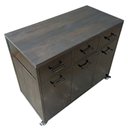 Ver mais imagens de Buffet Aparador Estilo Industrial com 3 Portas e 3 Gavetas - Chapas de Ferro e Madeira na Cor Preta