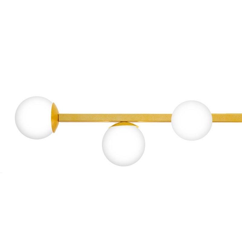 Pendente Jabuti Seven na Cor Dourado com Globos Brancos Fosco para 7 Lâmpadas G9 de LED - 3