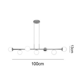 Pendente Jabuti Seven na Cor Dourado com Globos Brancos Fosco para 7 Lâmpadas G9 de LED - 4