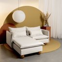 Ver imagem 1 de Sofá Modular 2 Lugares com Chaise e Pé Bolinha Sôma CabeCasa MadeiraOriginals