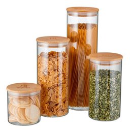 Potes Herméticos Porta-Mantimentos com Tampa de Bambu Electrolux - 4 unidades - 8