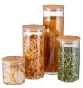 Ver mais imagens de Potes Herméticos Porta-Mantimentos com Tampa de Bambu Electrolux - 4 unidades