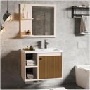 Ver imagem 2 de Gabinete P Banheiro C Espelheira e Cuba Adonis Perola Ripado Ofertamo