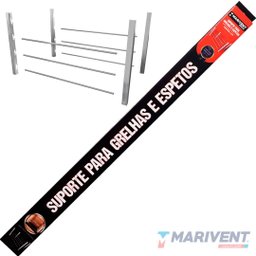 4 Suporte Inox 6 Barras Alumínio 75 Cm para Churrasqueira - 3