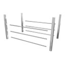 Ver imagem 1 de 4 Suporte Inox 6 Barras Alumínio 75 Cm para Churrasqueira