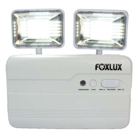 Luminária de Emergência Led 8w 6500k 2 Faróis Foxlux