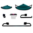 Ver imagem 1 de Kit Para Banheiro Império Preto Modelado Vidro Fumê