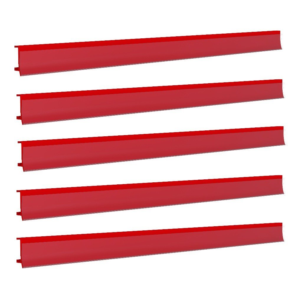 Porta Etiqueta Bandeja Gondola Fit 90 Cm Vermelho Kit com 10