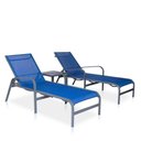 Ver imagem 1 de Kit 2 Espreguiçadeiras De Alumínio Em Tela Sling - Grafite E Tela Azul