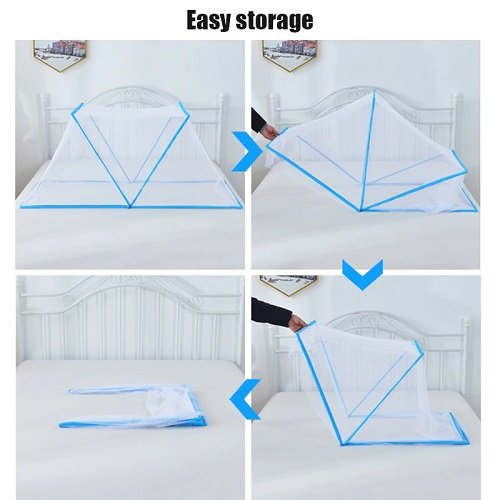 Tela Mosquiteiro Cama Casal Dobrável Portátil E Pratica - 8