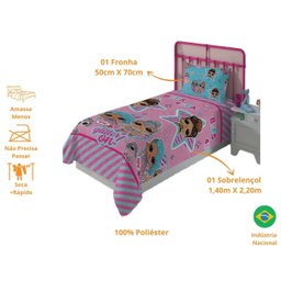 Jogo de Lençol Personagens LOL Solteiro Lepper 2 Peças Microfibra Rosa - 4