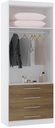 Ver imagem 3 de Guarda Roupa Modulado de Solteiro Alpes Branco Avelã 5 Peças - Luciane