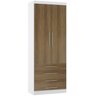 Guarda Roupa Modulado de Solteiro Alpes Branco Avelã 5 Peças - Luciane - 2