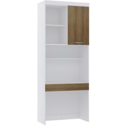 Guarda Roupa Modulado de Solteiro Alpes Branco Avelã 5 Peças - Luciane - 4