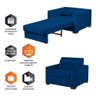 Sofa Cama Solteiro Sofia 1 Lugar 110cm Talento Móveis Azul - 3