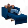 Sofa Cama Solteiro Sofia 1 Lugar 110cm Talento Móveis Azul - 6
