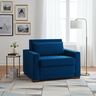 Sofa Cama Solteiro Sofia 1 Lugar 110cm Talento Móveis Azul - 1