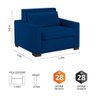 Sofa Cama Solteiro Sofia 1 Lugar 110cm Talento Móveis Azul - 5