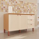 Ver imagem 1 de Balcão Grande de Cozinha Maria 100% MDF Móveis Home com 02 Portas + 03 Gavetas