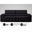 Ver imagem 5 de Sofá com Porta Copos Carregador USB Ret Rec Samurai 2,50m Velosuede Preto - NETSOFAS