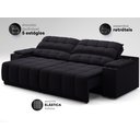 Ver imagem 6 de Sofá com Porta Copos Carregador USB Ret Rec Samurai 2,50m Velosuede Preto - NETSOFAS