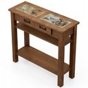 Ver imagem 2 de Rack para Sala Aparador Nemer W02 100cm Madeira com Cerâmica Imbuia Lyam Decor