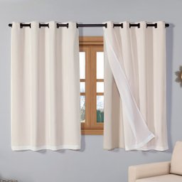 Cortina Sala Quarto Janela 2,20 x 1,40 Cozinha Pequena Cáqui - 1