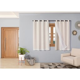 Cortina Sala Quarto Janela 2,20 x 1,40 Cozinha Pequena Cáqui - 2