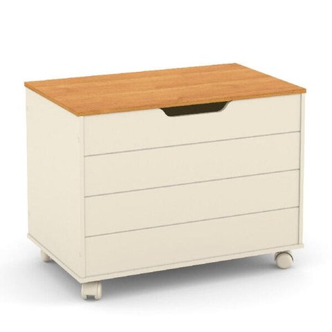 Baú Infantil Toy Matic Cor Off White/freijó