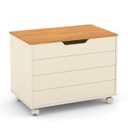 Ver imagem 1 de Baú Infantil Toy Matic Cor Off White/freijó