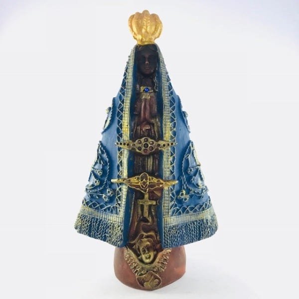 Escultura Nossa Senhora Aparecida 20 cm resina