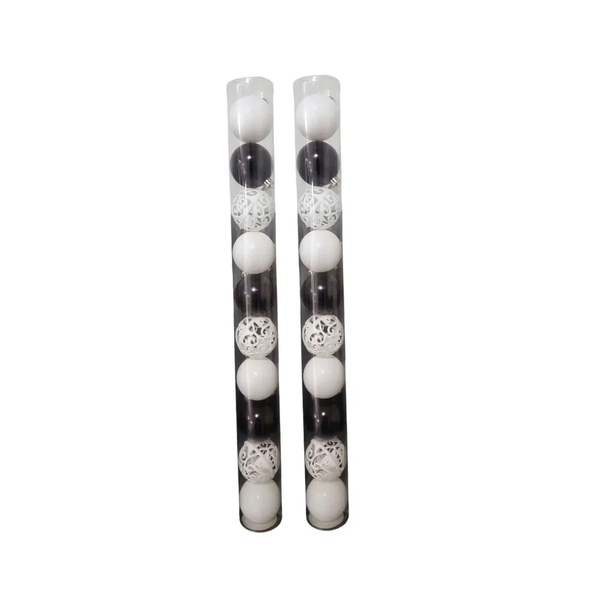 Kit Bola Natalina 6cm Tubo com 20 Peças Color - Preto e Branco - 1