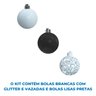 Kit Bola Natalina 6cm Tubo com 20 Peças Color - Preto e Branco - 8