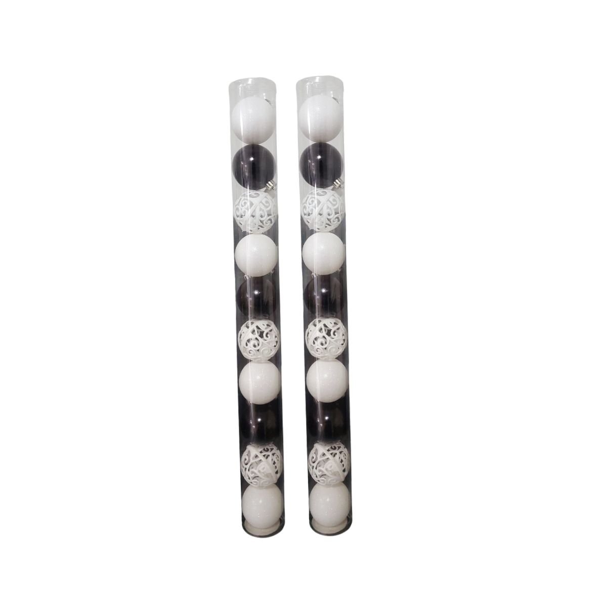 Kit Bola Natalina 6cm Tubo com 20 Peças Color - Preto e Branco - 10