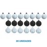 Kit Bola Natalina 6cm Tubo com 20 Peças Color - Preto e Branco - 7