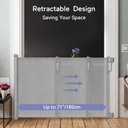 Ver imagem 6 de Portão Retrátil de Segurança Momcozy 71” X 33” Cinza para Bebês e Pets