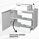 Ver imagem 2 de Balcão de Banheiro Gabinete Móvel Mdf 70cm com Tampo/cuba Direito sem Fundo Design Moderno