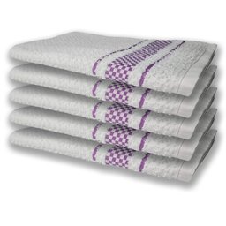 10 Panos de Prato Atoalhado Felpudo Premium 5 Lilás 5 Preto - 3