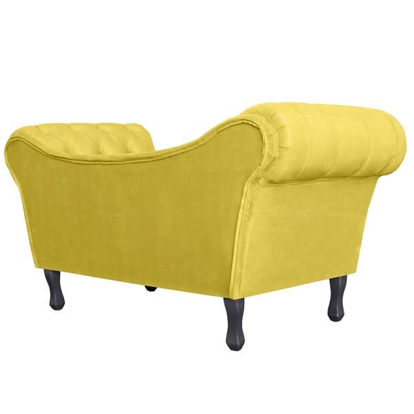 Recamier Divã Namoradeira Dubai Capitonê Suede Amarelo - 3