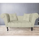 Ver imagem 2 de Recamier Divã Namoradeira Dubai Capitonê Suede Bege