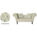 Ver imagem 4 de Recamier Divã Namoradeira Dubai Capitonê Suede Bege