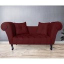 Ver imagem 2 de Recamier Divã Namoradeira Dubai Capitonê Suede Bordô