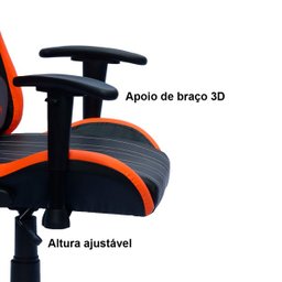 Cadeira Gamer Ktrok Ktrone Giratória Retrátil - Laranja - 3