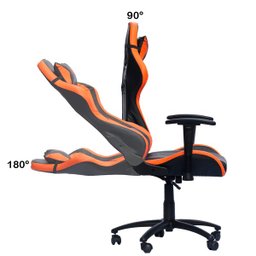Cadeira Gamer Ktrok Ktrone Giratória Retrátil - Laranja - 2