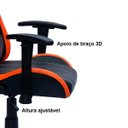 Ver imagem 3 de Cadeira Gamer Ktrok Ktrone Giratória Retrátil - Laranja