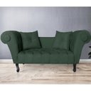 Ver imagem 2 de Recamier Divã Namoradeira Dubai Capitonê Suede Verde