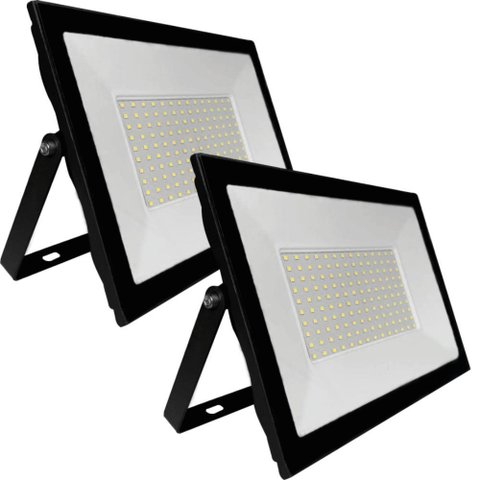 Kit 2 Refletor Led Slim 100w 6500k Ip65 Branco Frio Ourolux