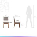 Ver imagem 5 de Conjunto de Jantar Mesa Retangular com Vidro Donatella com 4 Cadeiras Ella - Natural C/ Cinza