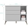 Quarto Infantil Completo com Guarda-Roupa e Cômoda e Berço Bia C/Cinza Pé Retrô - 4
