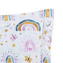 Ver imagem 4 de Kit Cobre Leito Colcha Solteiro Infantil Lutti Dupla Face 200 Fios 2 Peças Arco Íris Rainbow Rosa